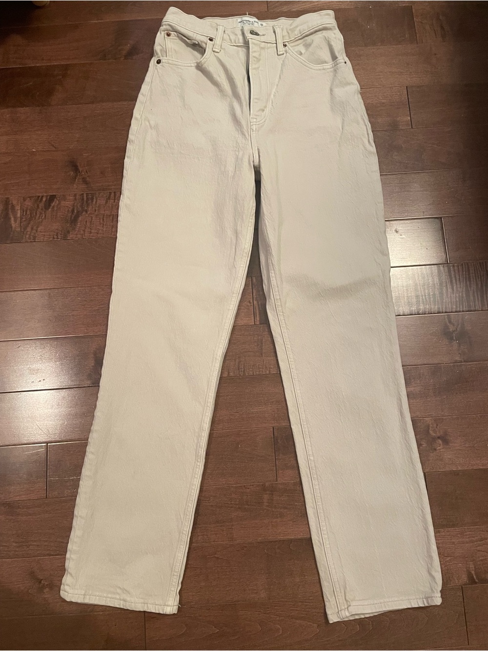 Abercrombie & Fitch Off-White Straight-Leg Women's Jeans
